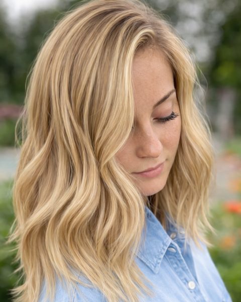 blond bob do ramion